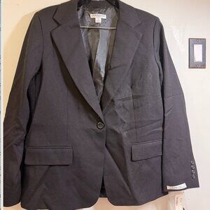 Pendleton Petite Black Wool Blazer • NWT • Size 12 • Classic Tailored Jacket